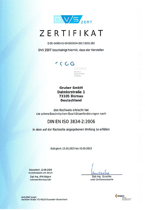 Zertfikat DIN 2006
